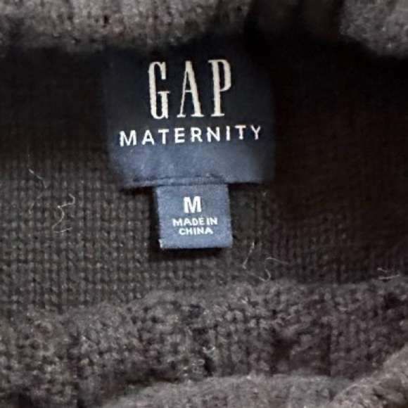GAP Black Cable Knit Crewneck Sweater Maternity Women’s Medium - Picture 4 of 12